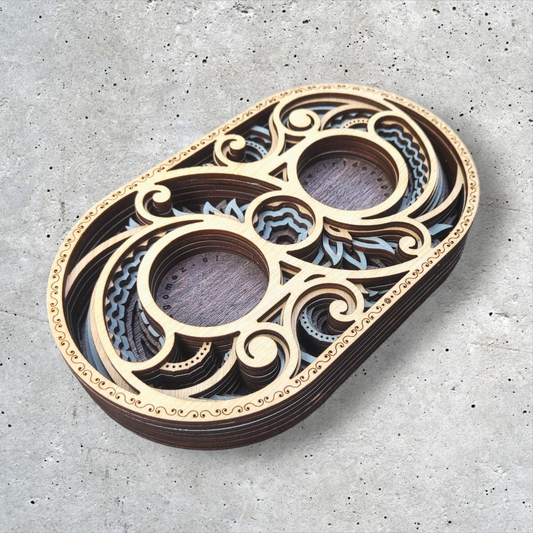 Double Organic Gray Candle Holder