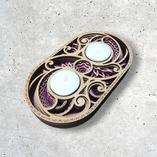 Double Pink Organic Candle Holder