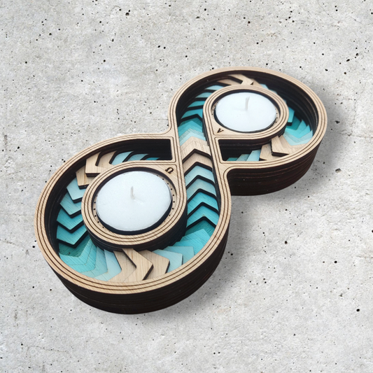 Turquoise Infinity Candle Holder