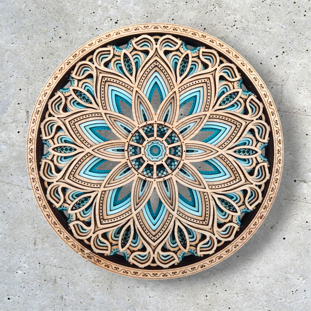 Turquoise Bloom Mural