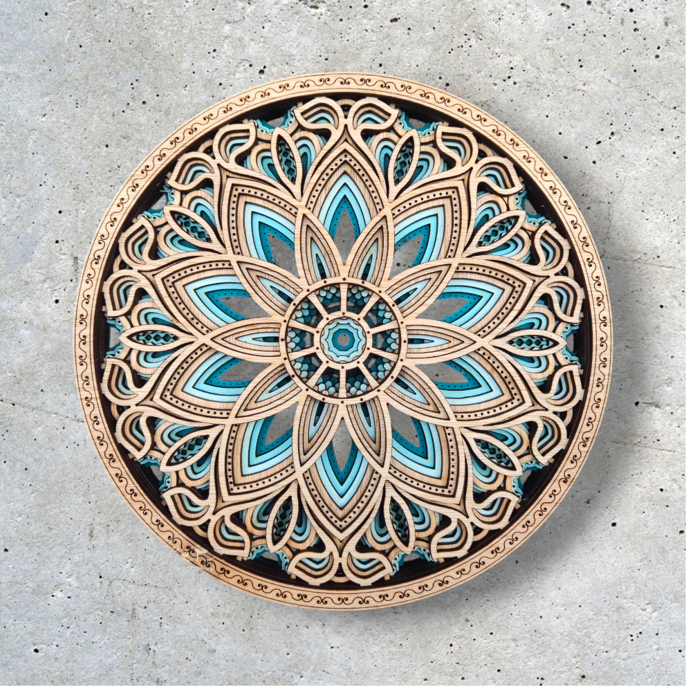 Turquoise Bloom Mural