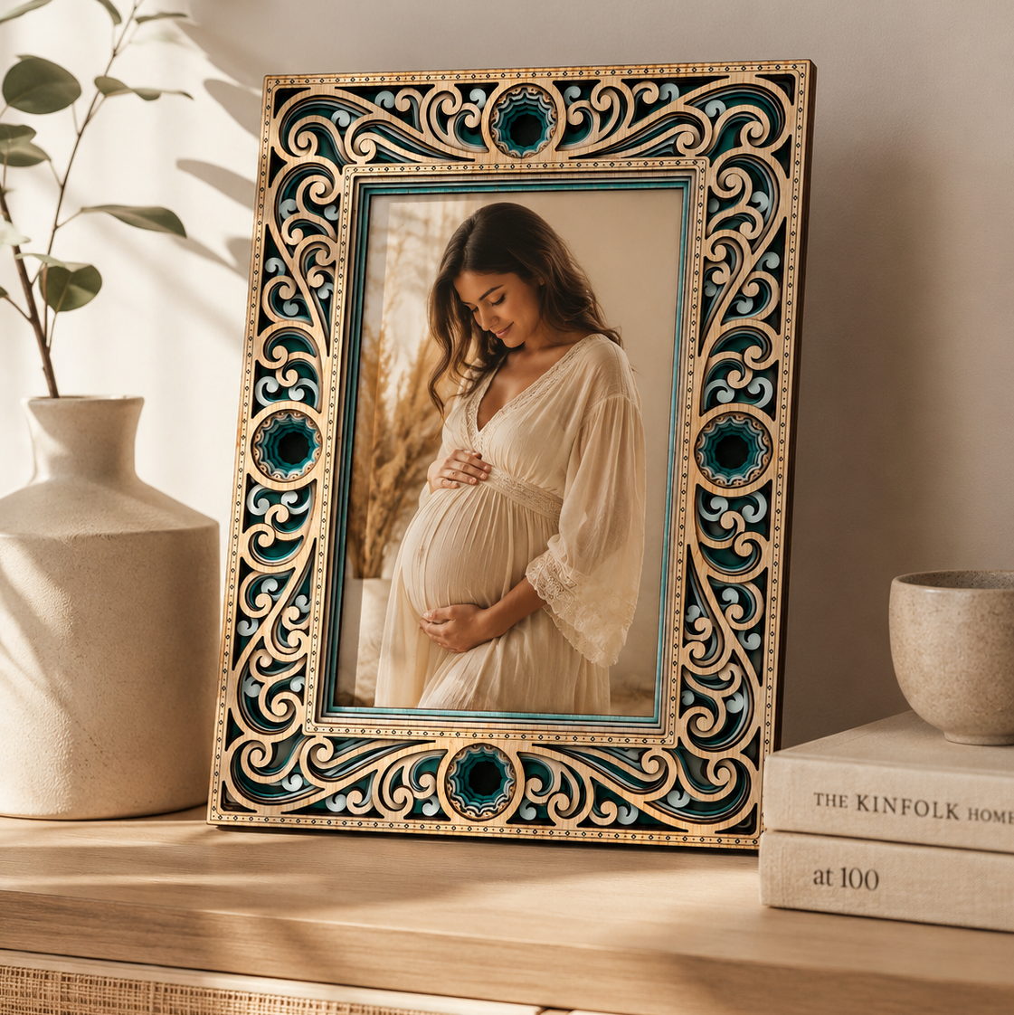 Turquoise photo frame