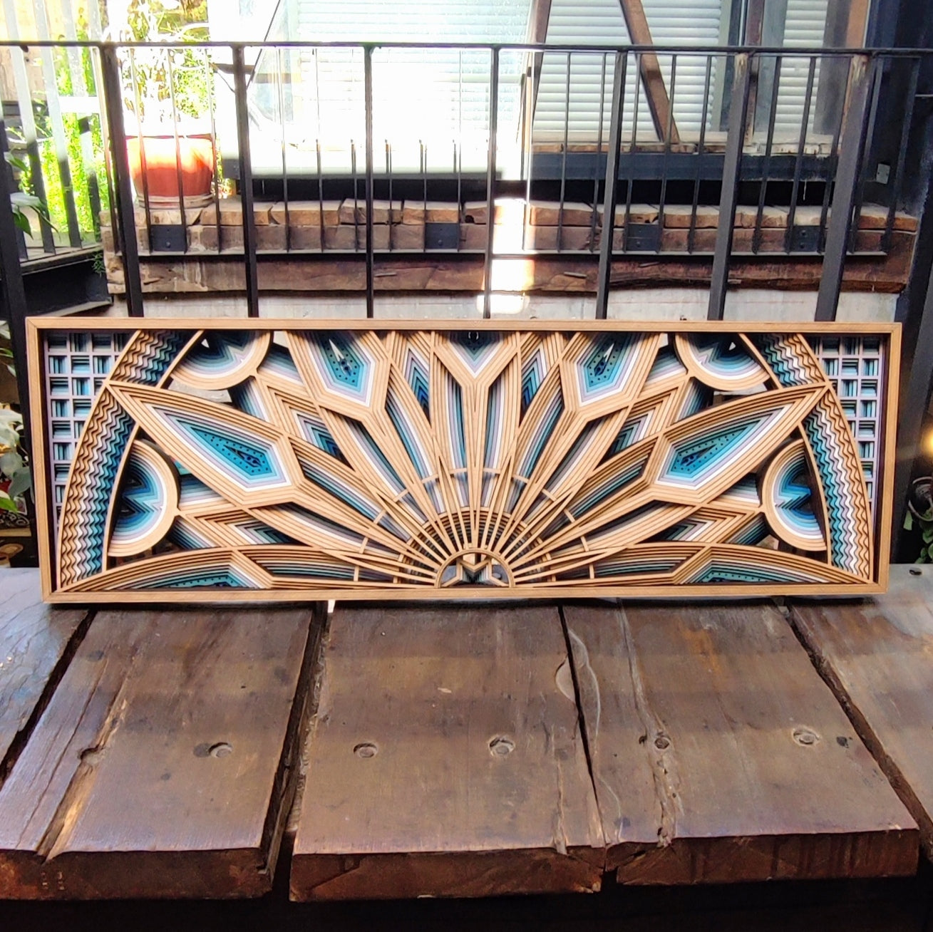 Mural retangular do nascer do sol na Antártica