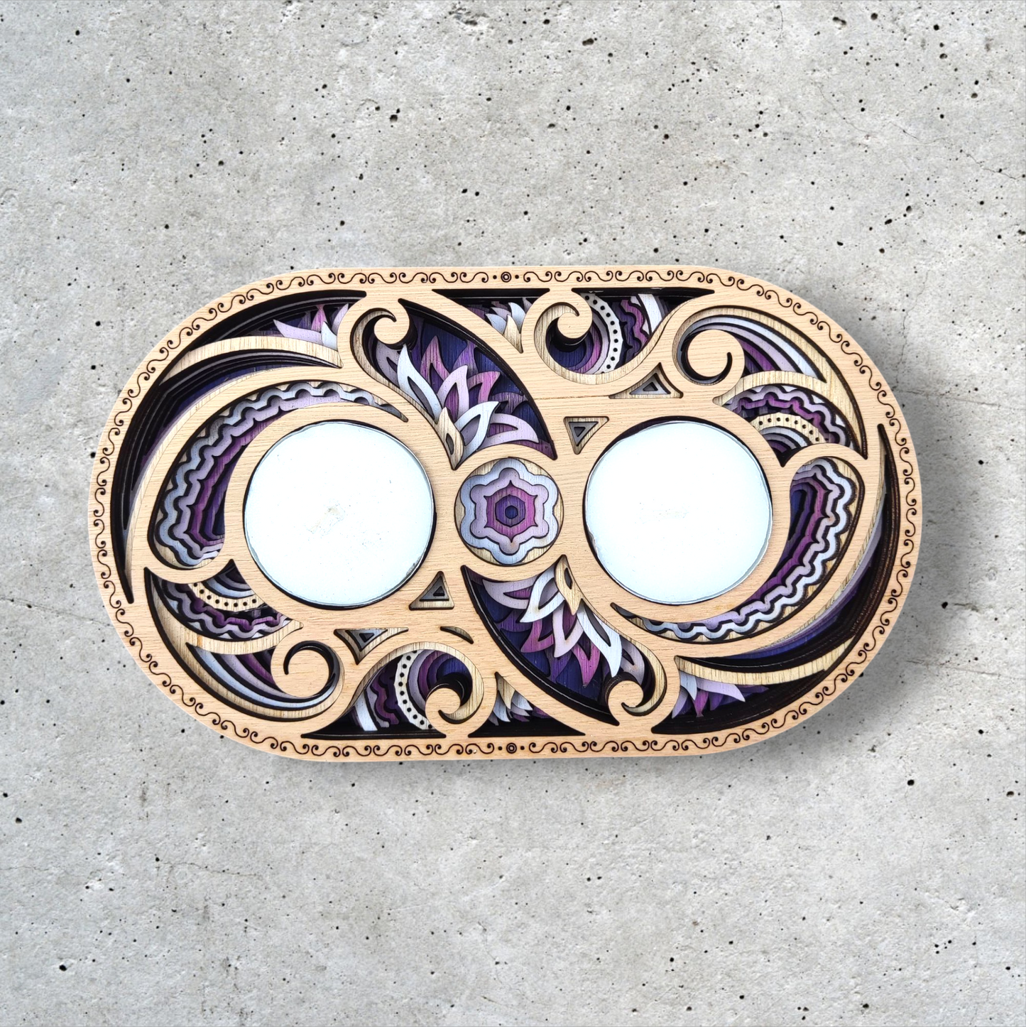 Double Purple Organic Candle Holder