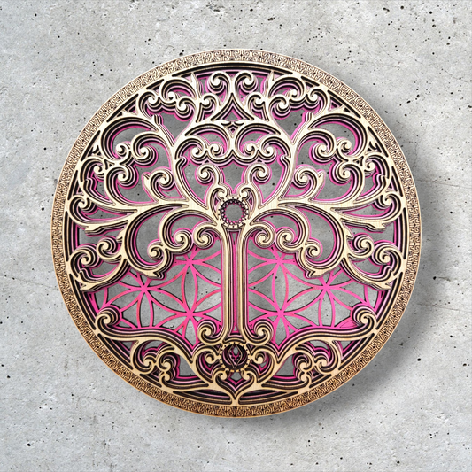 Mural El Código de la Vida Fucsia