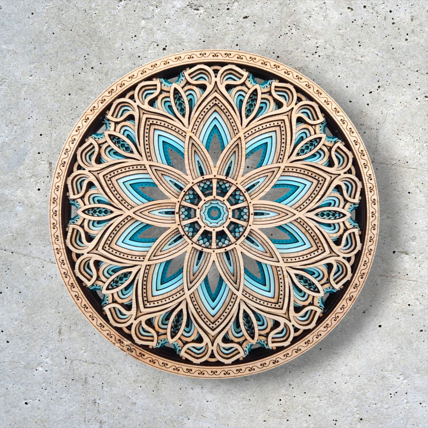 Turquoise Bloom Mural