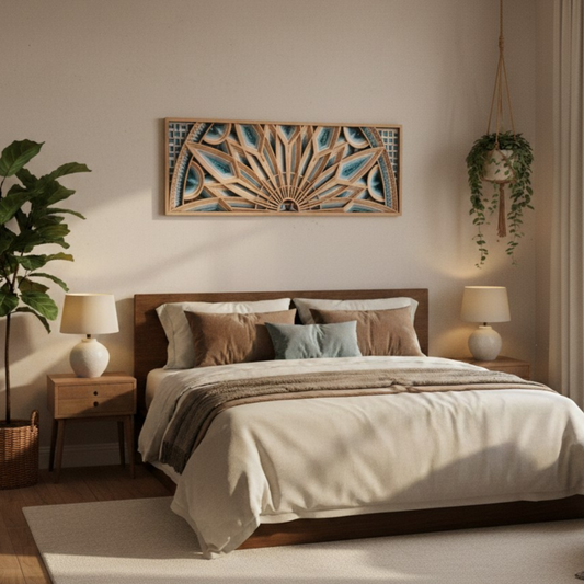 Mural retangular do nascer do sol na Antártica