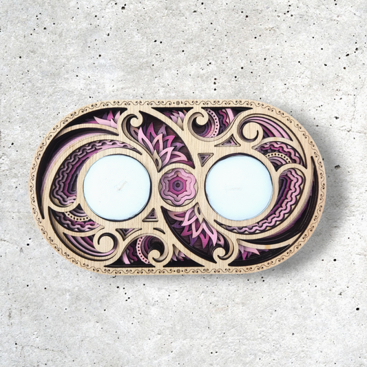 Double Pink Organic Candle Holder