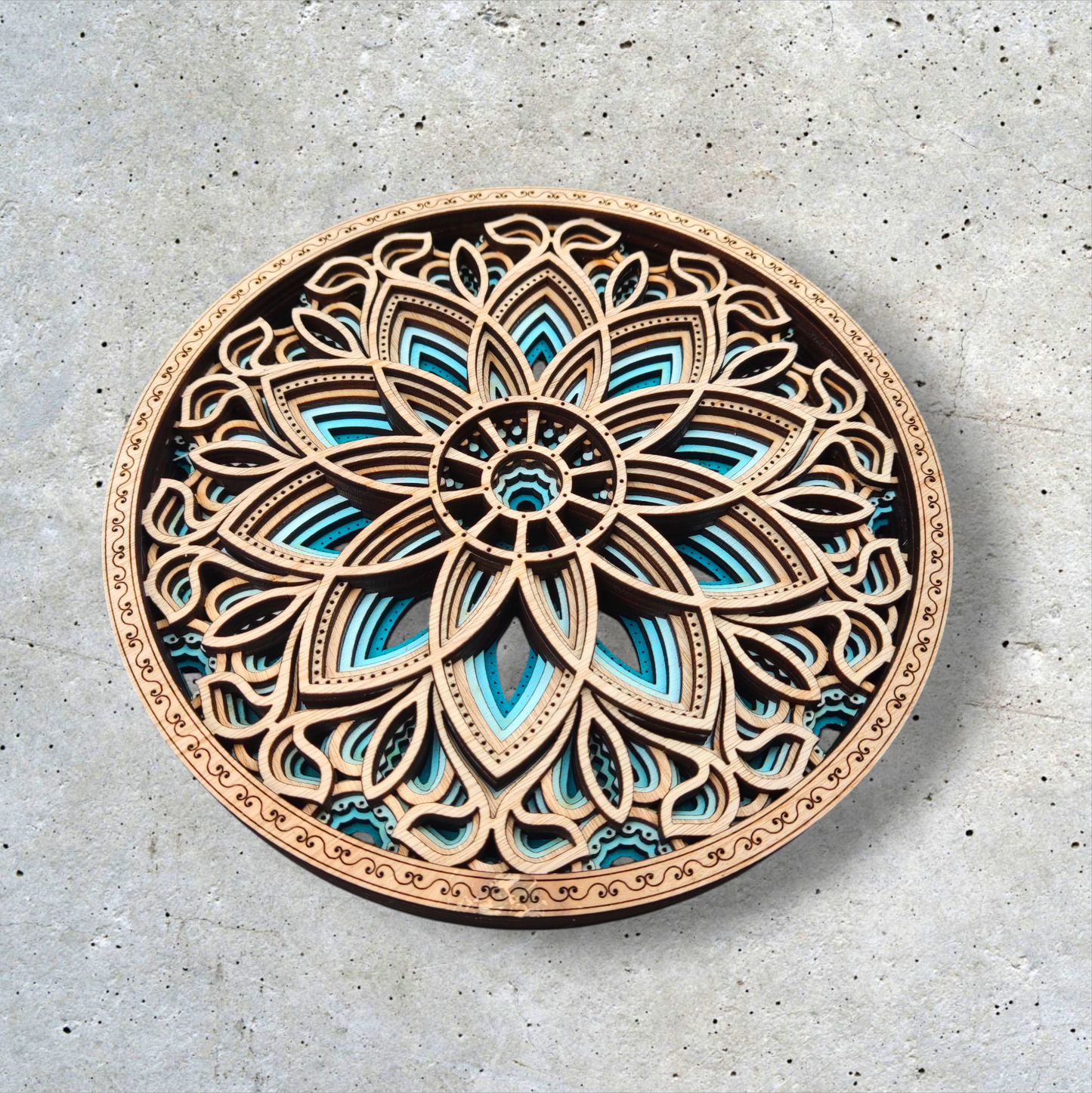 Turquoise Bloom Mural