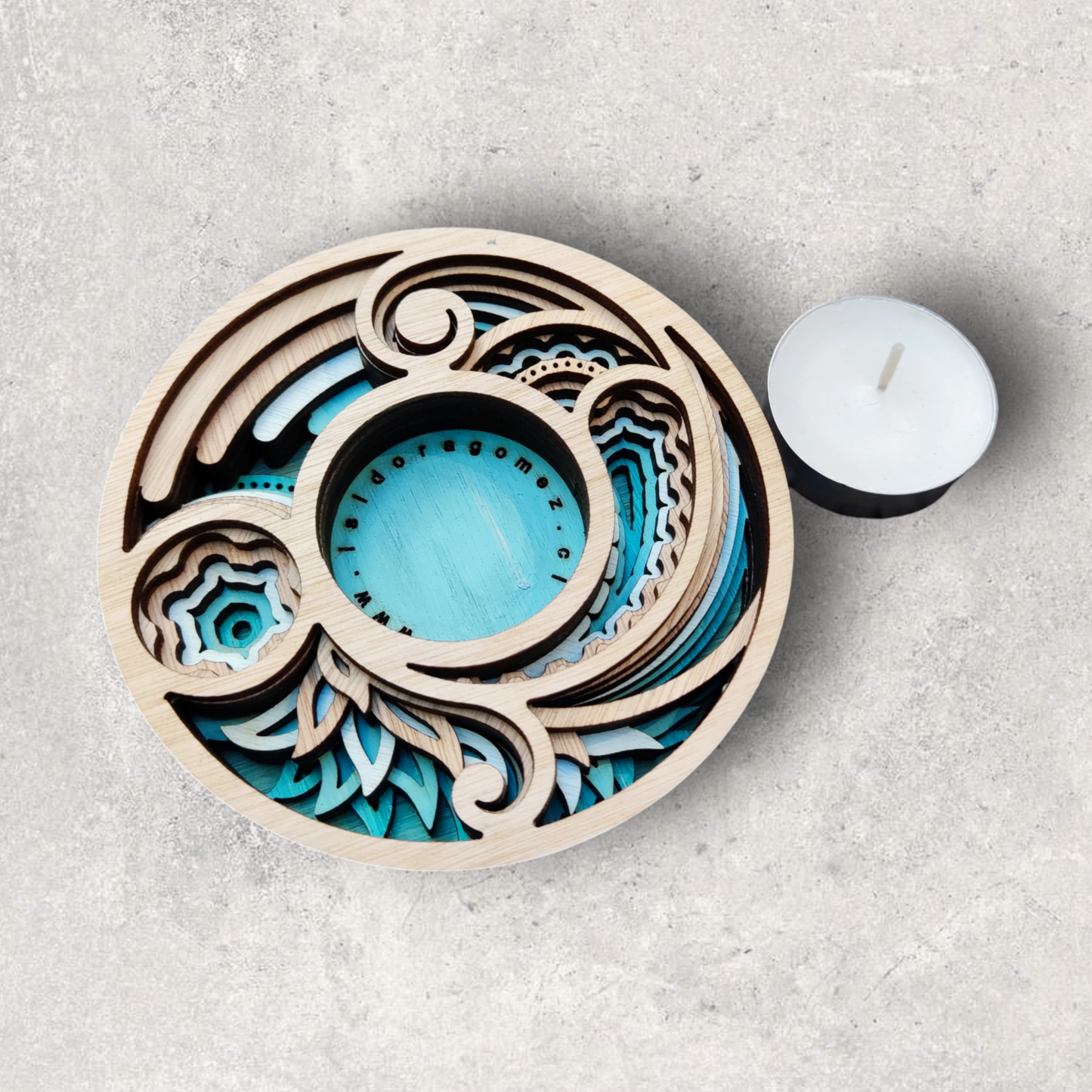 Turquoise Mother Earth Candle Holders