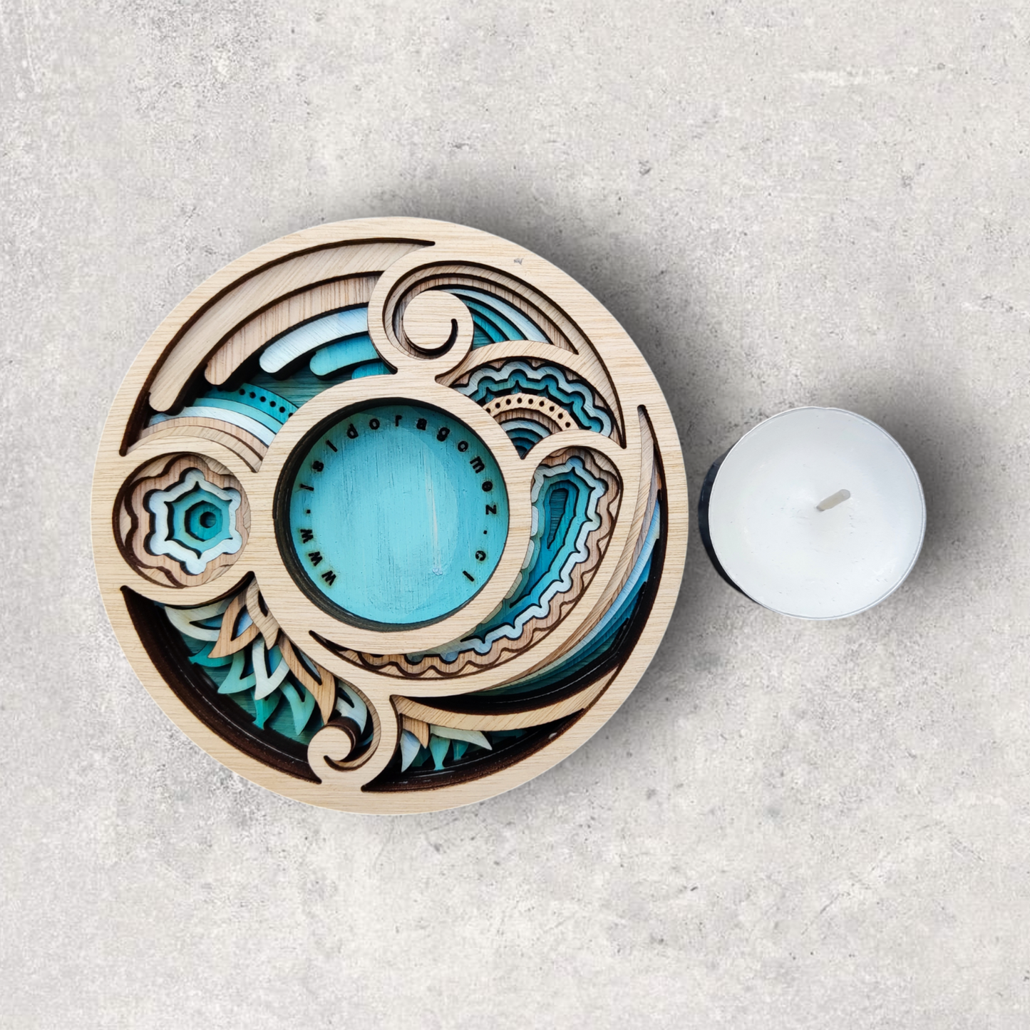 Turquoise Mother Earth Candle Holders